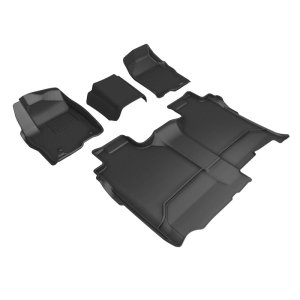 Chevrolet Silverado 1500HD Floor Mats - Front + Rear - 3D MAXpider - KAGU - Black - `19-`26 Chevrolet Silverado 1500HD Floor Mats - Front + Rear - 3D MAXpider - KAGU - Black - `19-`26